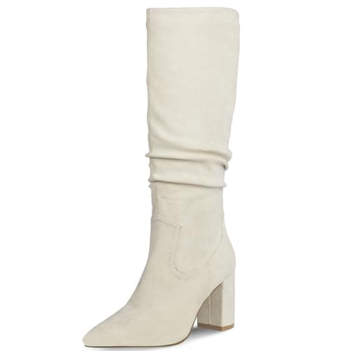 MUCCCUTE Women's Sparkly Rhinestone Ankle Boots for Party and Wedding — Beige
