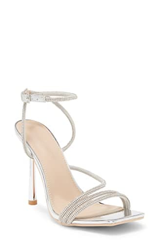 Narala Wild Diva Women's Square Toe Rhinestone Embellished Stiletto Heels