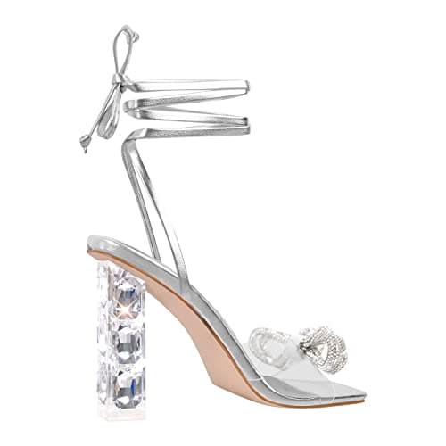 Clear Rhinestone Sandals for Women