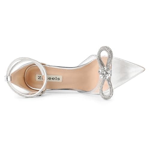 Zzheels Women's Sparkly Rhinestone Stiletto Bridal Party Heels