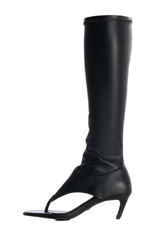 Sexytag Women's Open Toe Knee High Kitten Heel Thong Sandals