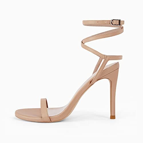 Coutgo Womens Strappy Lace-Up Heels Sandals Summer Dress Shoes