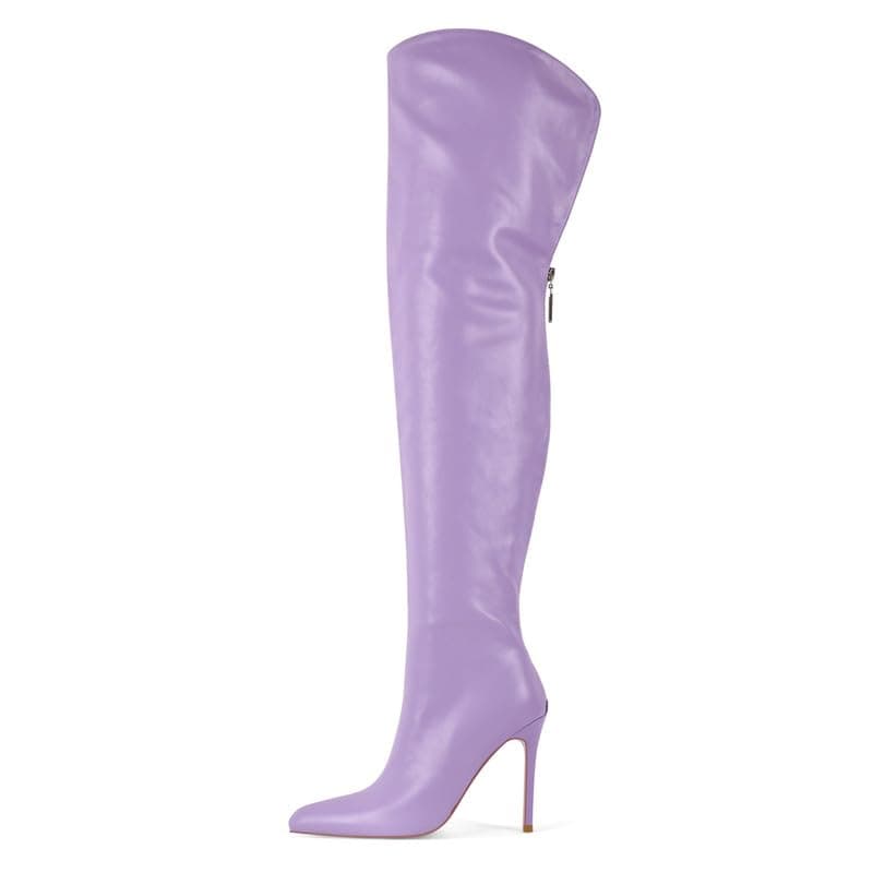 Women's Over the Knee Thigh Boots High Heels for Women LongBoot — Purple