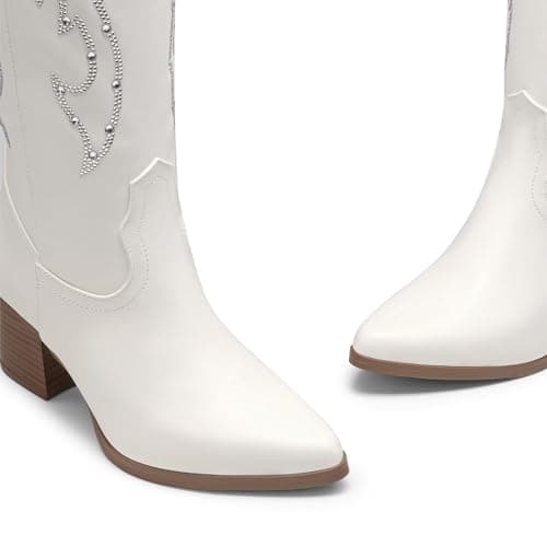 Dream Pairs Western Cowboy Boots for Women - Comfortable Knee High Zipper Heels