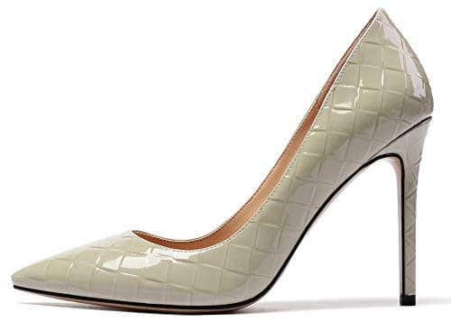 Eldof Women's Classic 4" Stiletto Heel Dress Pumps, Size 5-13 — Grey