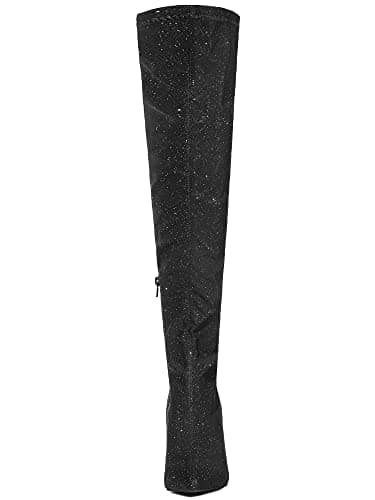 Allegra K Women's Glitter Knee High Stiletto Heels