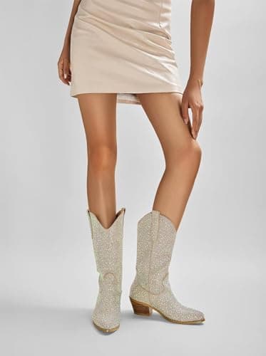 CIERWS Women's Embroidered Western Cowgirl Knee-High Boots