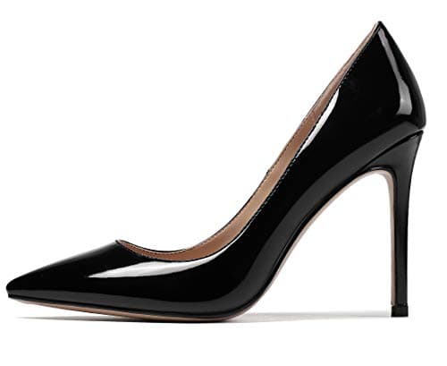 Eldof Women's Classic 4" Stiletto Heel Dress Pumps, Size 5-13 — Blackpatent