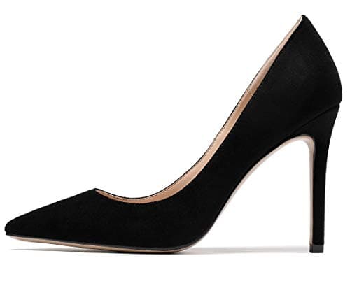 Eldof Women's Classic 4" Stiletto Heel Dress Pumps, Size 5-13 — Blacksuede