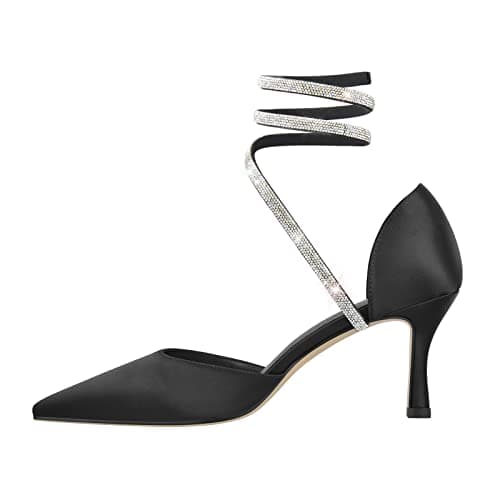 Richéalnini Women's Lace-Up Pointed Toe Stiletto Heels for Wedding & Party