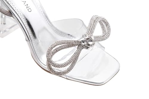 Shoe Land SL-NAOMI Women's Crystal Clear Slingback Heels with Square Open Toe