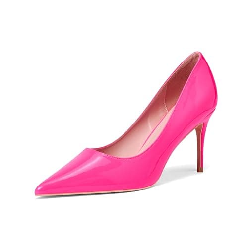 Genshuo Women's 3 Inch Stilettos Closed Toe Dress Pumps