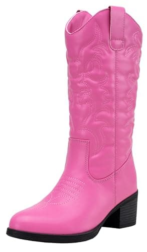 Women's Cowboy Knee High Boots — Vintage Cowboy-9801-pink