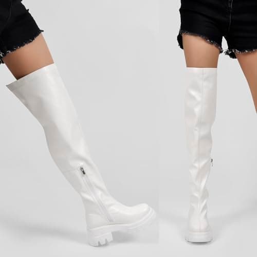 Richealnana Women's Zipper Over-The-Knee Platform Boots