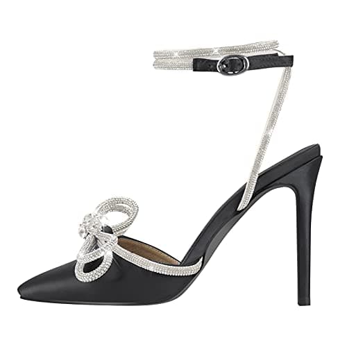 Richealnana Women's Pointed Toe Bowknot Stiletto Heel Sandals for Party Prom