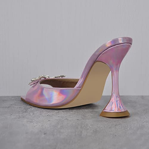 Richealnana Women's Rhinestone Slip-On Mule Sandals