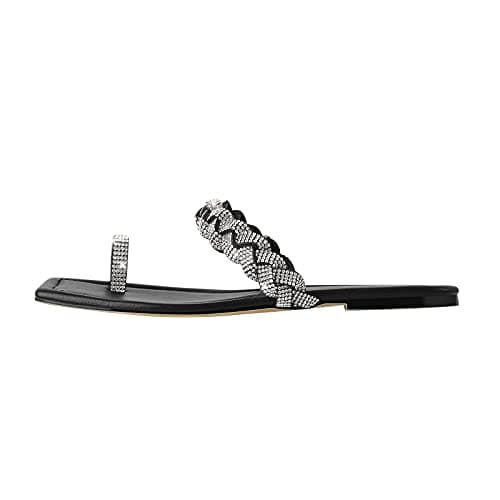 Richealnana Women's Toe Ring Sandals — Black