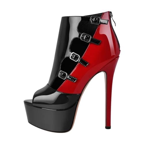 Richealnana Women's Two-Tone Multicolored Platform Stiletto Heels
