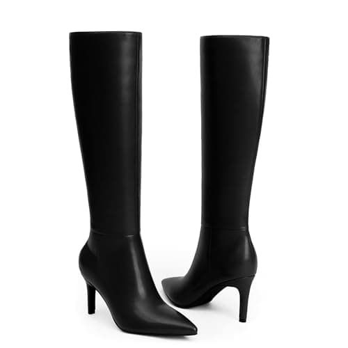 Modatope Women's Knee High Stiletto Heel Zipper Boot