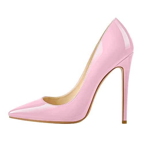 Richealnana Women's Classic Pointed Toe 4.7 Inches High Heels — Pink