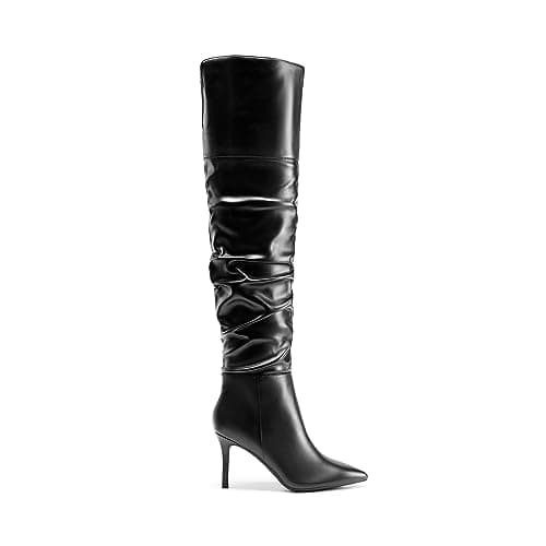 Dream Pairs Women's Knee High Stiletto Pointed Toe Boot
