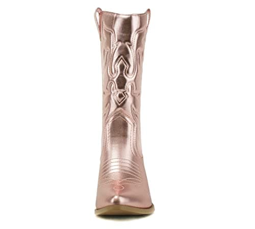 All-White Western Cowboy Pointed Toe Knee High Boots