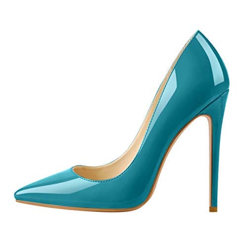 Richealnana Women's Classic Pointed Toe 4.7 Inches High Heels — Teal