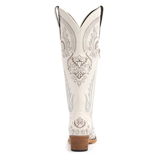 Western Cowboy Boots for Women Embroidered Rhinestones Knee High Boot
