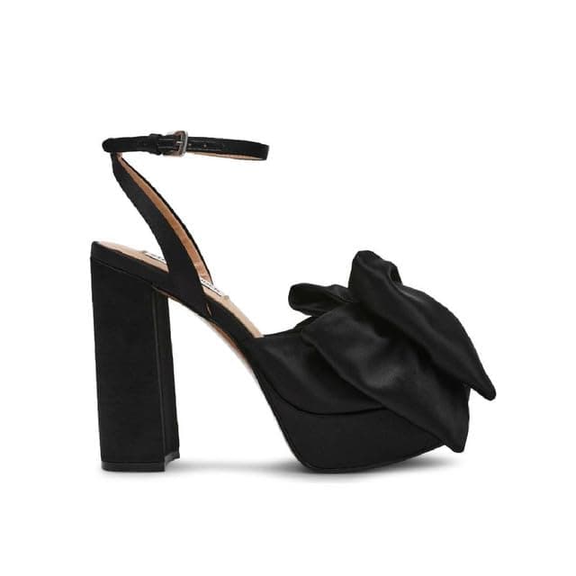 Richealnana Women's Platform Ankle Strap Buckle Heel Sandals for Party Prom Wedding — Black