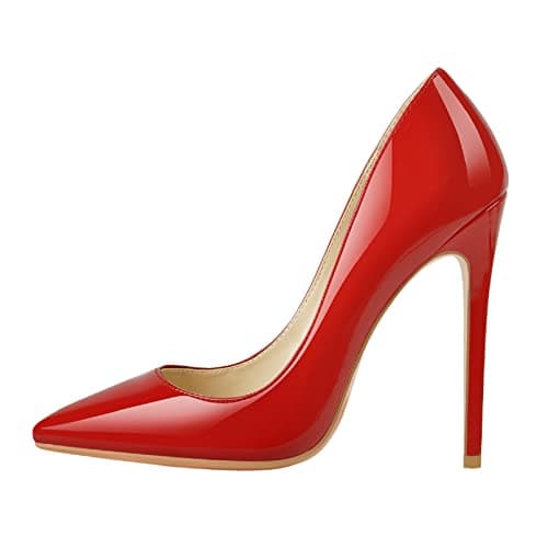 Richealnana Women's Classic Pointed Toe 4.7 Inches High Heels — Red