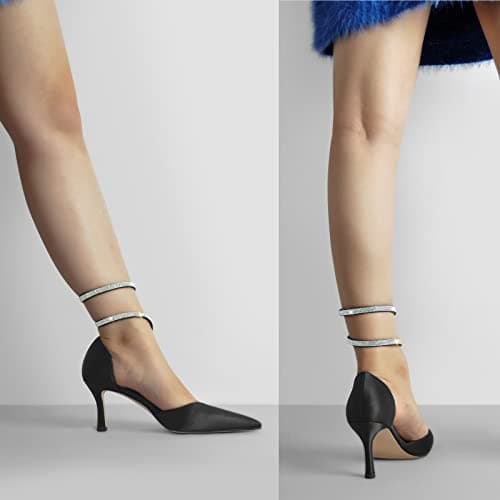 Richéalnini Women's Lace-Up Pointed Toe Stiletto Heels for Wedding & Party