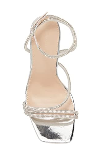 Narala Wild Diva Women's Square Toe Rhinestone Embellished Stiletto Heels