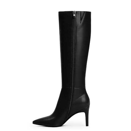 Modatope Women's Knee High Stiletto Heel Zipper Boot