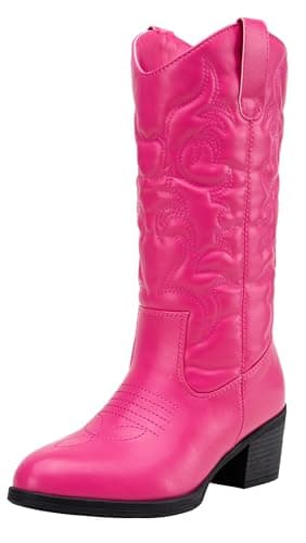 Women's Cowboy Knee High Boots — Vintage Cowboy-9801-rose Pink