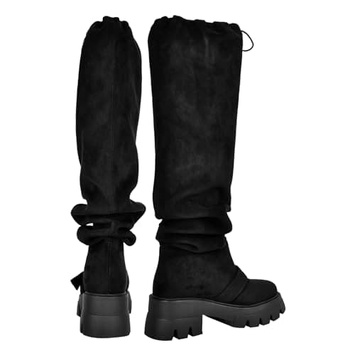 Richealnana Women's Platform Knee High Suede Boots