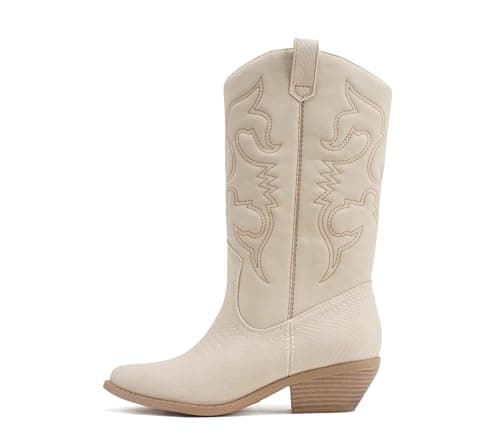 Women's Western Cowboy Pointe Toe Ankle Boots - RENO Soda — Cobra Nude