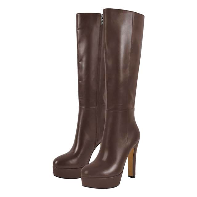 Richealnana Women's Knee High Side Zipper Stiletto Heel Boots