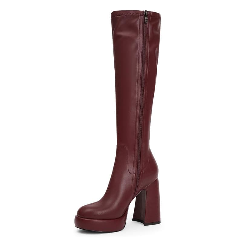 Modatope Platform Knee High Boots for Women