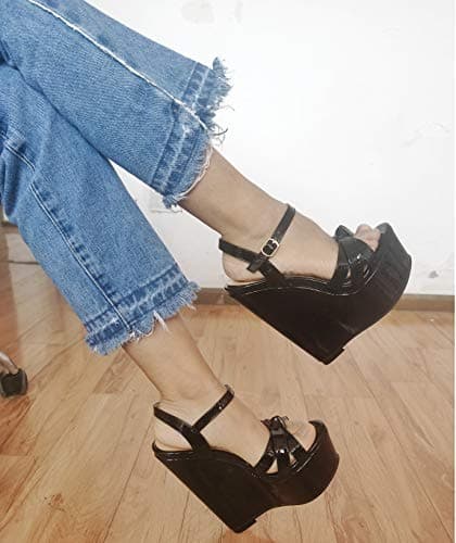 YODEKS Women's Platform Wedge Sandals-Ankle Strap Heel
