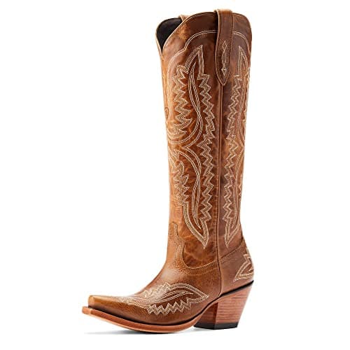 ARIAT Women's Casanova Knee-High Western Boot, Brushed Leather Booties — Shades of Grain