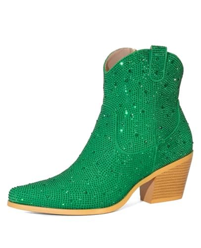 Rhinestone Cowgirl Boots for Women — Green