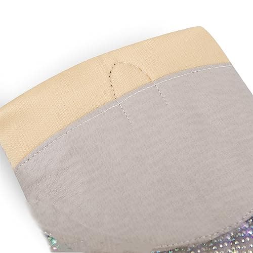 Richealnana Sparkle Rhinestones Clear Gems Shining Comfortable Calf High Knee High Boots for Women