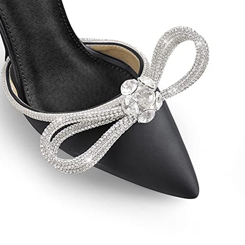 Richealnana Women's Pointed Toe Bowknot Stiletto Heel Sandals for Party Prom