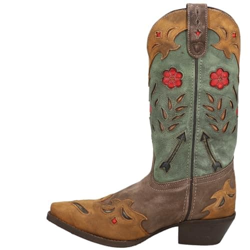 Laredo Miss Kate Brown Floral Mid-Calf Boots - 2-3" Heel