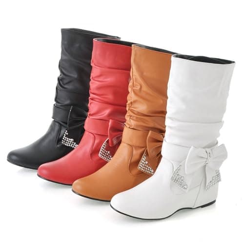 Elegant Women's Leather Mid Calf Boots