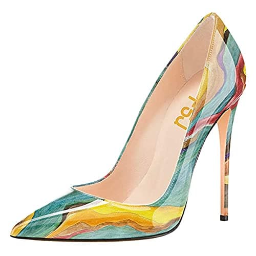 FSJ Women's Stilettos Formal Pointed Toe High Heel Shoes Größe 4-15 US — Quicksand