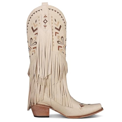 SaraIris Women's Knee High Cowgirl Fringe Boots