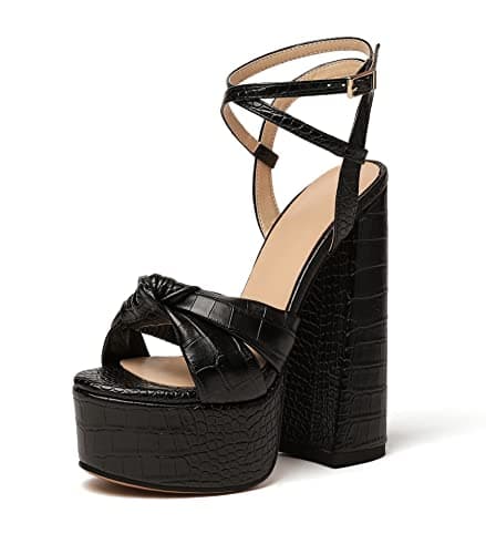 YODEKS Women's Peep Toe Ankle Strap Animal Print Sandals
