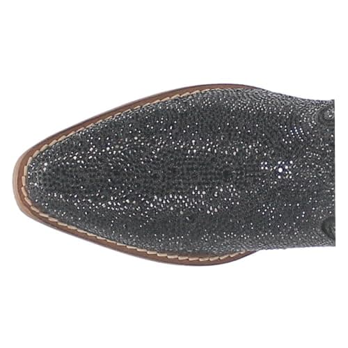 Dingo Women's Black Rhinestone Cowgirl Ankle Boots Mid Heel Zipper Casual
