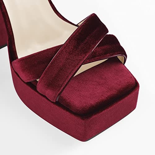 Richealnana Women'sChunky Heel Ankle Strap Sandal With Buckle